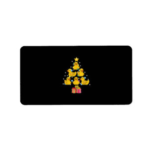 Rubber Duck Christmas Tree Duckie Quack Christmas Label