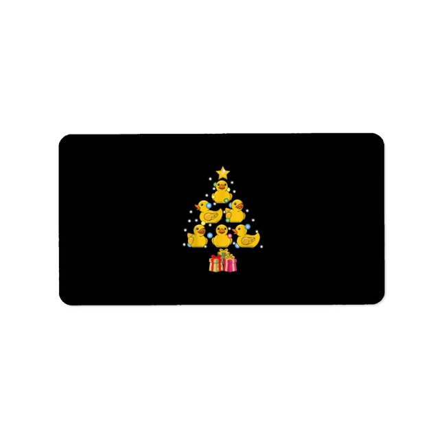 Rubber Duck Christmas Tree Duckie Quack Christmas Label (Front)