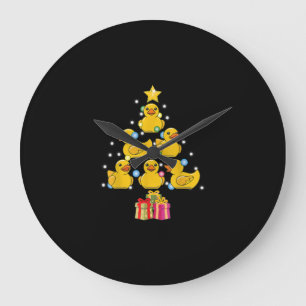 Rubber Duck Christmas Tree Duckie Quack Christmas Large Clock