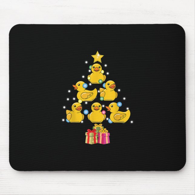 Rubber Duck Christmas Tree Duckie Quack Christmas Mouse Mat (Front)
