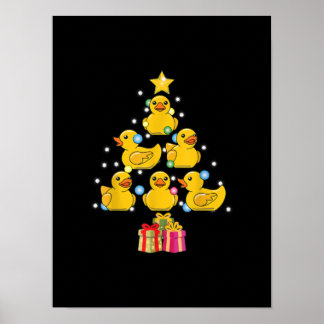Rubber Duck Christmas Tree Duckie Quack Christmas Poster