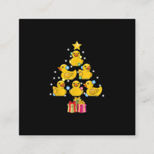 Rubber Duck Christmas Tree Duckie Quack Christmas Square Business Card