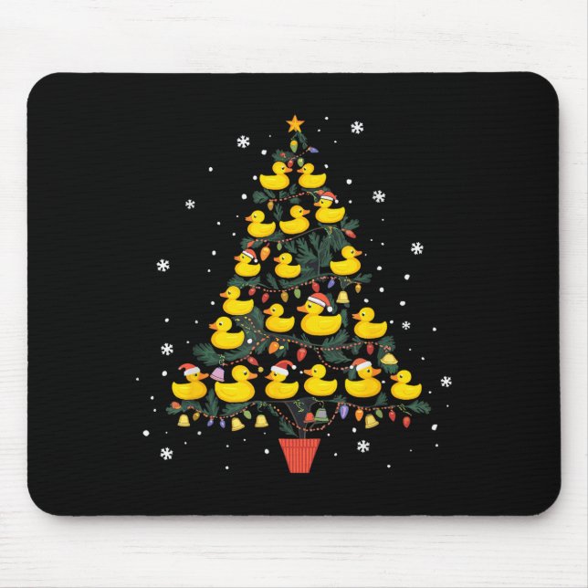 Rubber Duck Christmas Tree  Mouse Mat (Front)