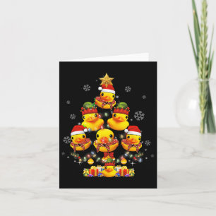 Rubber Duck Christmas Tree Xmas Light Surrounded D Card