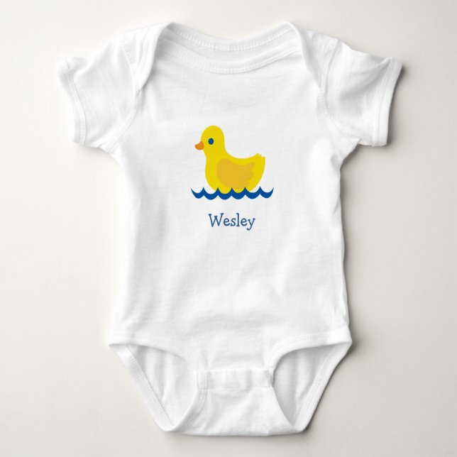 Rubber Duck Custom Baby Bodysuit (Front)