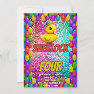 Rubber Duck custom character birthday invite