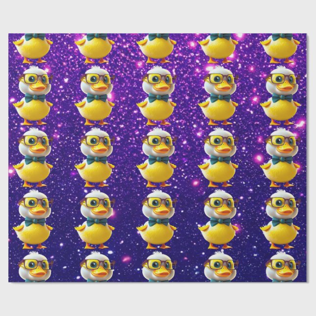 Rubber Duck Cute Charming Themed Inspired  Wrapping Paper (Flat)