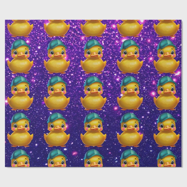 Rubber Duck Cute Charming Themed Inspired  Wrapping Paper (Flat)