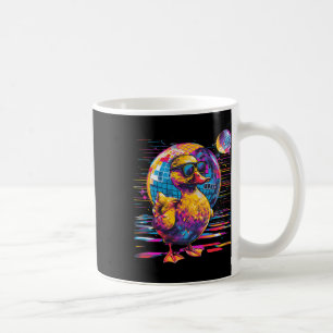 Rubber Duck Dancing Disco Watercolor Funny Rubber Coffee Mug