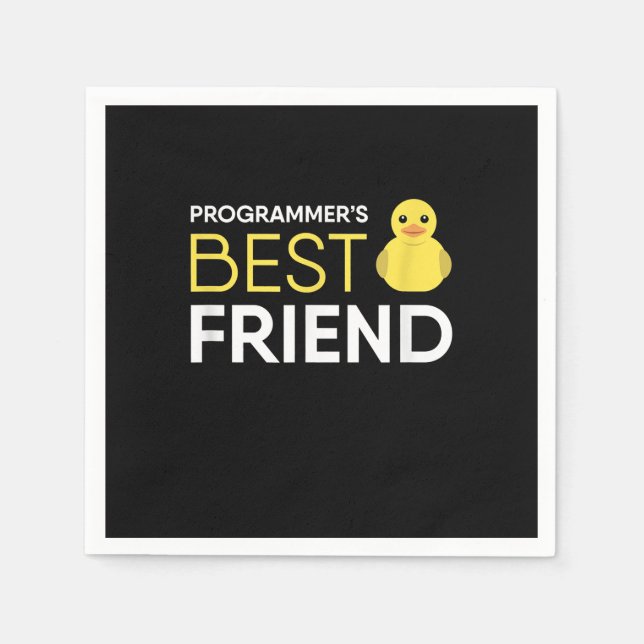 Rubber Duck Debugging Programmers Best Friend Napkin (Front)