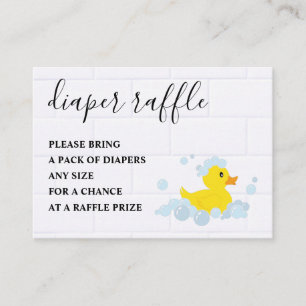 Rubber Duck Diaper Raffle Enclosure Card