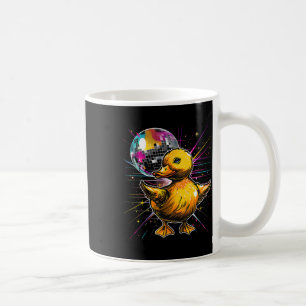 Rubber Duck Disco Dancing Disco Ball Music Rubber  Coffee Mug