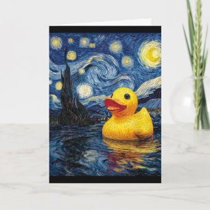 Rubber Duck Duckie Ducky Van Gogh Style Starry Nig Card