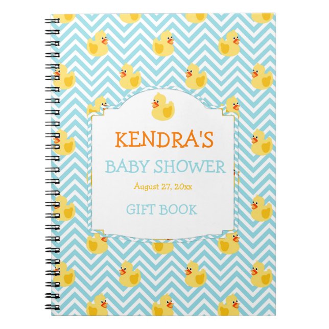 Rubber Duck Ducky Gender Neutral Baby Shower Notebook (Front)