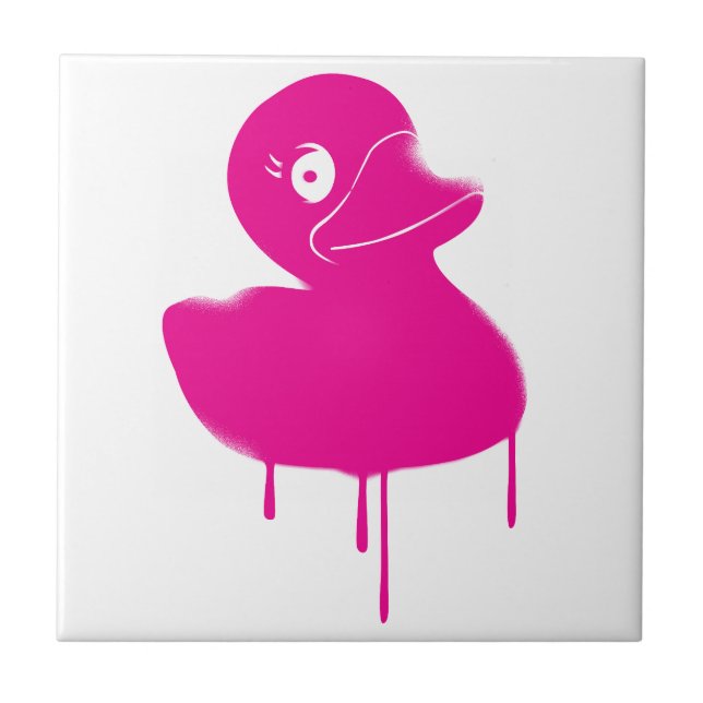 Rubber Duck Ducky Graffiti Art Tile (Front)