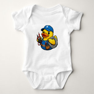 Rubber Duck Electrician Baby Bodysuit