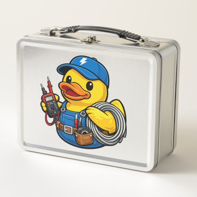 Rubber Duck Electrician Metal Lunch Box (Front)