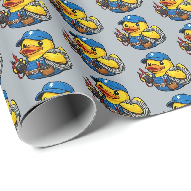 Rubber Duck Electrician Wrapping Paper (Roll Corner)