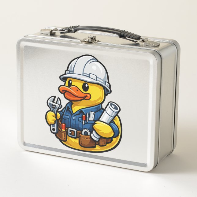 Rubber Duck Engineer Metal Lunch Box (Front)