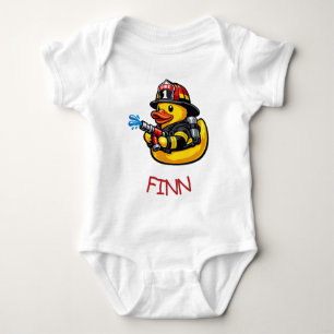 Rubber Duck Firefighter Baby Bodysuit