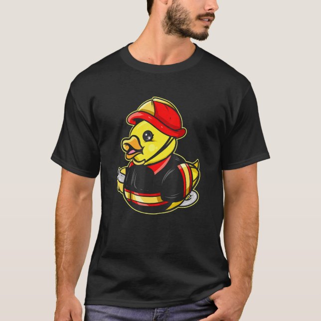 Rubber Duck Firefighter  Duck Fire Department T-Shirt (Front)