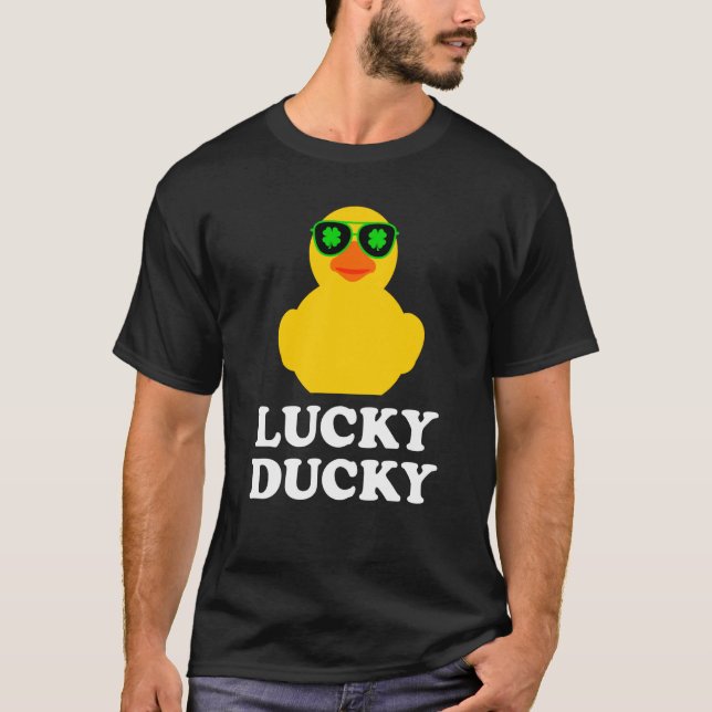 Rubber Duck Four Leaf C Sunglasses St Patrick's Da T-Shirt (Front)