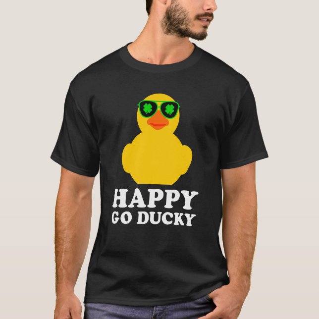 Rubber Duck Four Leaf C Sunglasses St Patrick's Da T-Shirt (Front)