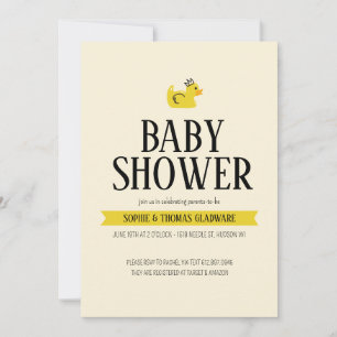 Rubber Duck Gender Neutral Couples Baby Shower Invitation