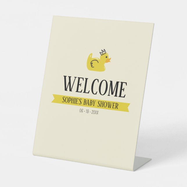 Rubber Duck Gender Neutral Shower Welcome Sign (Front)