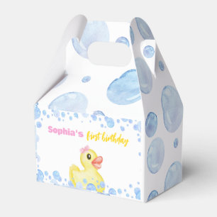 Rubber Duck Girl 1st Birthday Favour Box