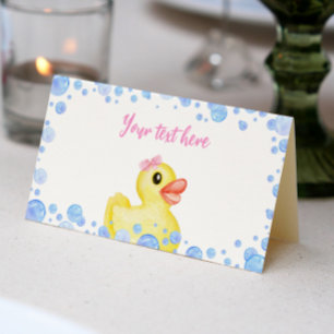 Rubber Duck Girl Birthday Place Card