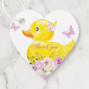 RUBBER DUCK GIRL Favour Tags
