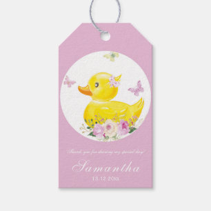 RUBBER DUCK GIRL Favour Tags