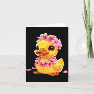 Rubber Duck Hawaiian Floral Hawaii Rubber Duck Card