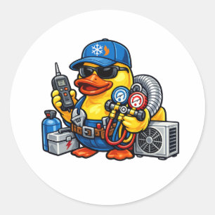 Rubber Duck HVAC Technician Classic Round Sticker