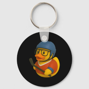 Rubber Duck Ice Hockey Player Ducky Duckie Men Wom Key Ring