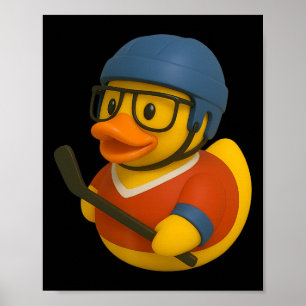 Rubber Duck Ice Hockey Player Ducky Duckie Men Wom Poster