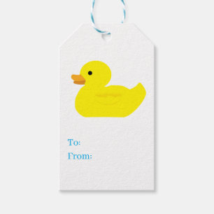 Rubber Duck Illustration Baby Shower Gift Tag