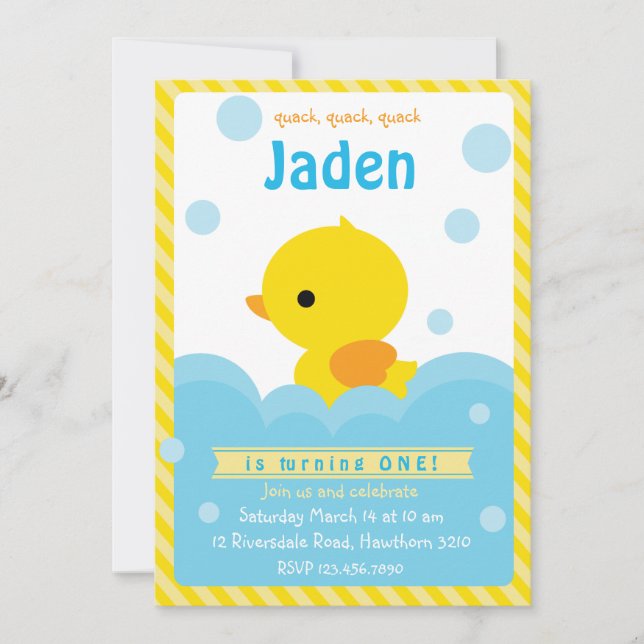 Rubber Duck Invitation / Duck Invitation (Front)