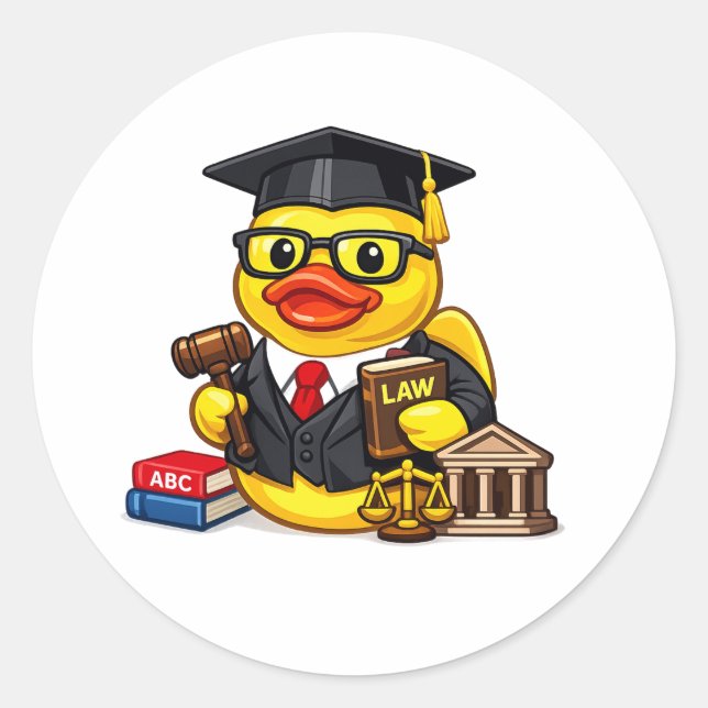 Rubber Duck Lawyer Classic Round Sticker (Front)