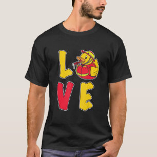 Rubber Duck Love Squeaky Duck Fun Volunteer Fire B T-Shirt
