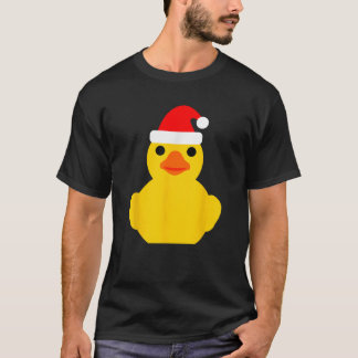 Rubber Duck Lover Christmas Santa Hat Funny Rubber T-Shirt