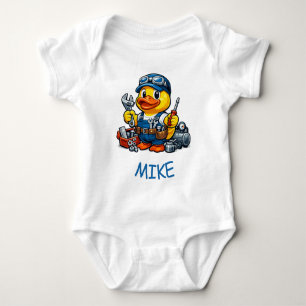 Rubber Duck Mechanic Baby Bodysuit