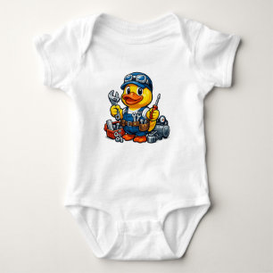 Rubber Duck Mechanic Baby Bodysuit
