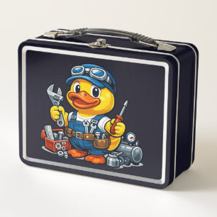 Rubber Duck Mechanic Metal Lunch Box