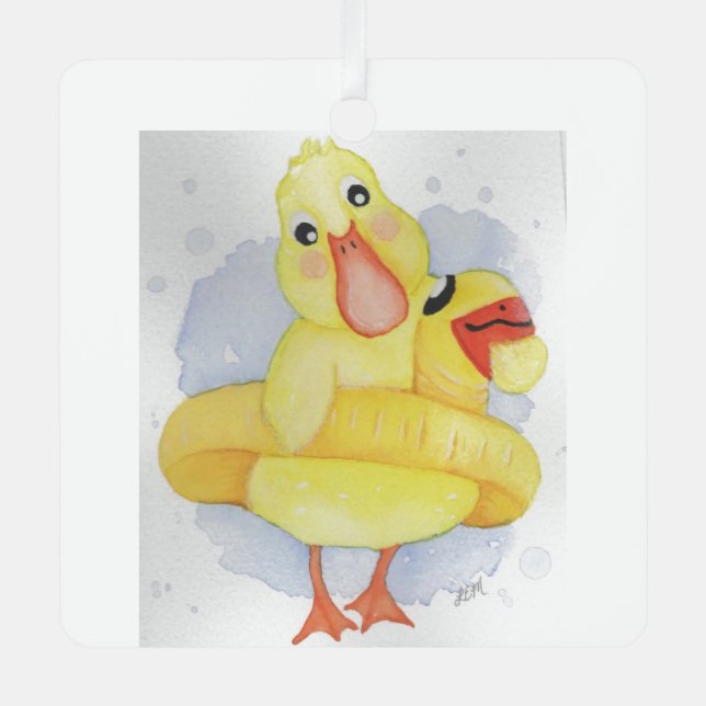 Rubber Duck Metal Tree Decoration (Front)