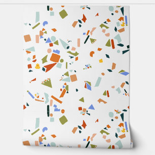 Rubber Duck Modern Illustrated Terrazzo Pattern Wallpaper