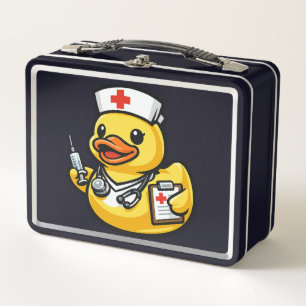 Rubber Duck Nurse Metal Lunch Box