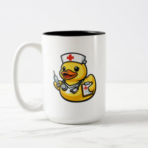 Rubber Duck Nurse Two-Tone Coffee Mug