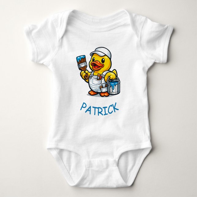 Rubber Duck Painter Baby Bodysuit (Front)